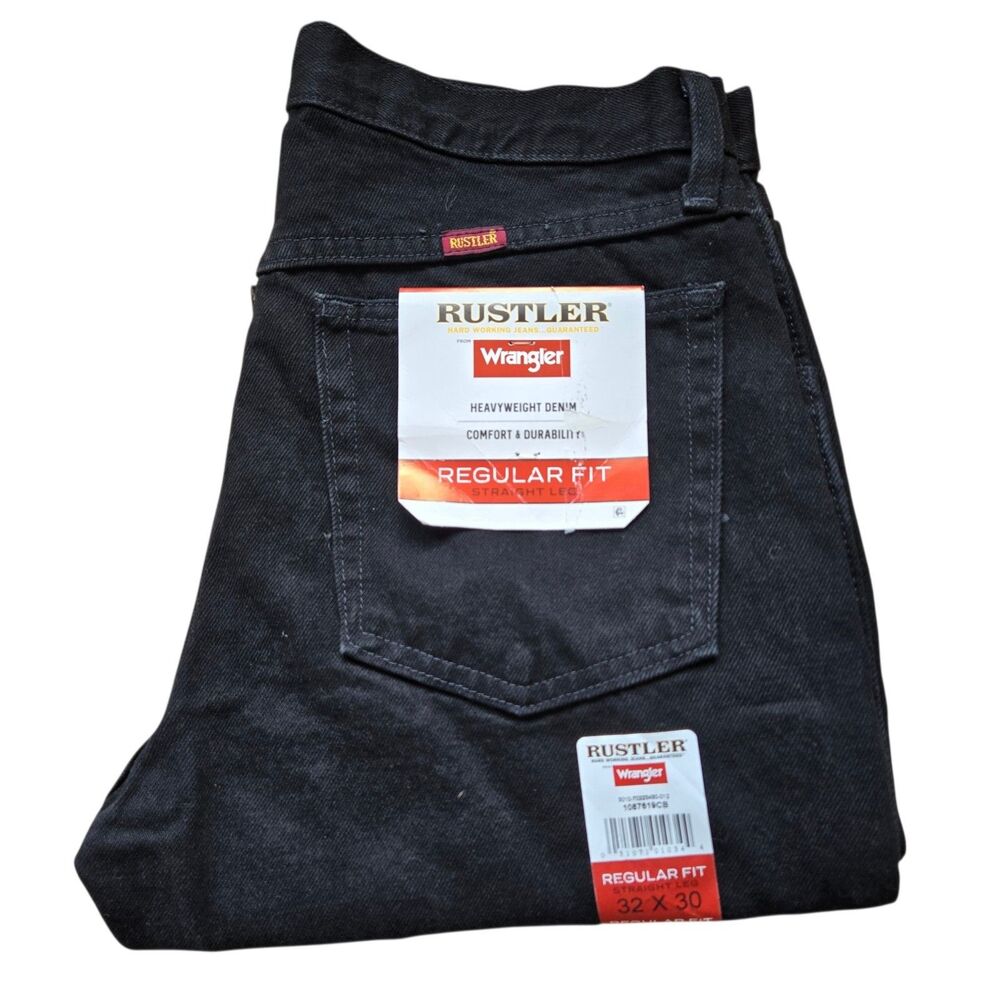 New Rustler by Wrangler Men's Regular Fit Straight-Leg Jeans 32x30